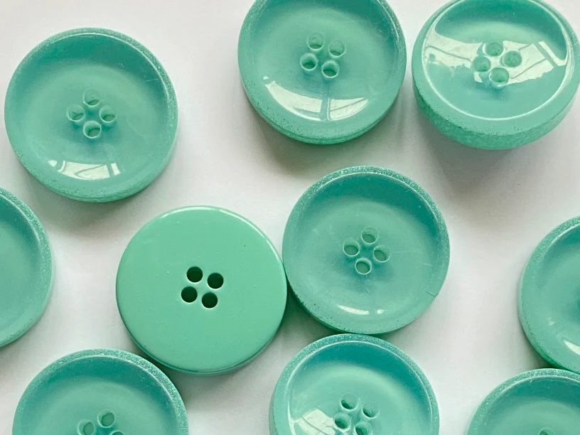 22mm - Glossy Aqua Buttons