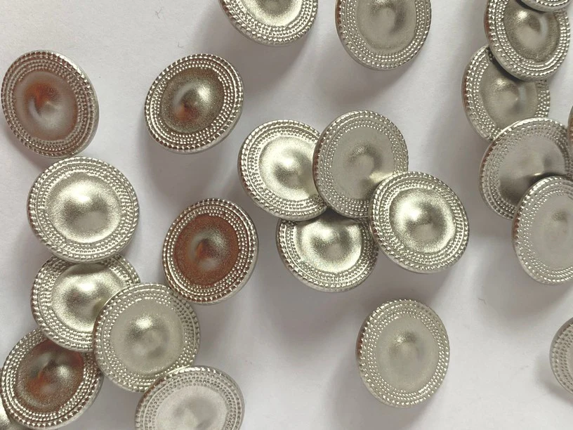 22mm Matt Silver Metal Textured Buttons