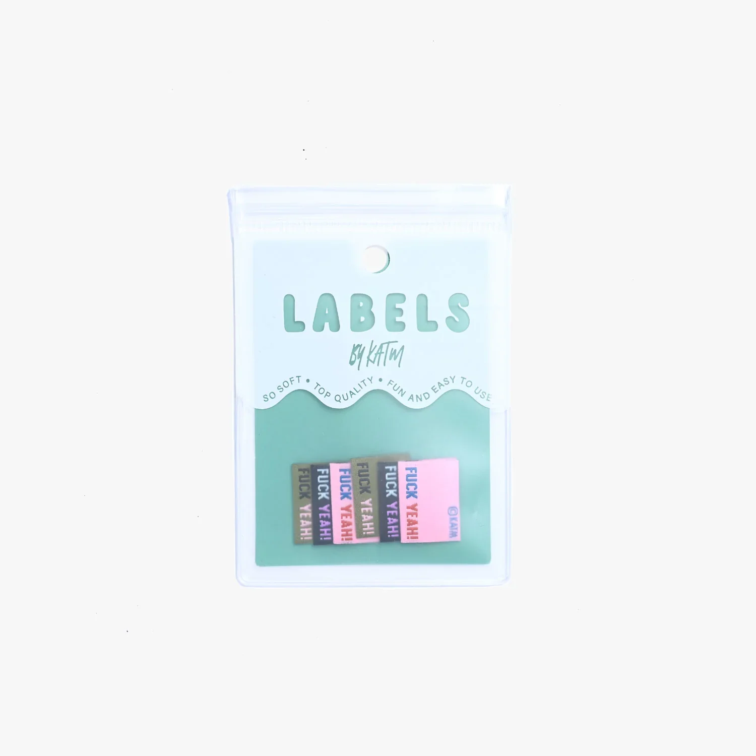 "Fuck Yeah" Woven Labels 6 Pack - Image 2