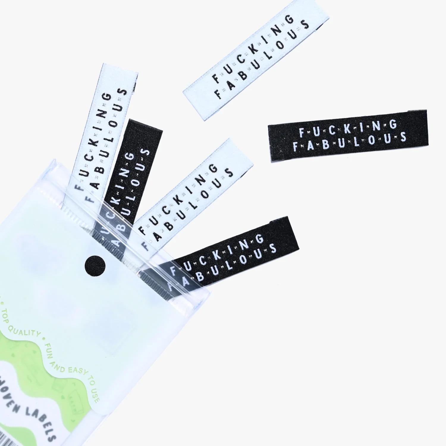 "Fucking Fabulous" Woven Labels 6 Pack - Image 2