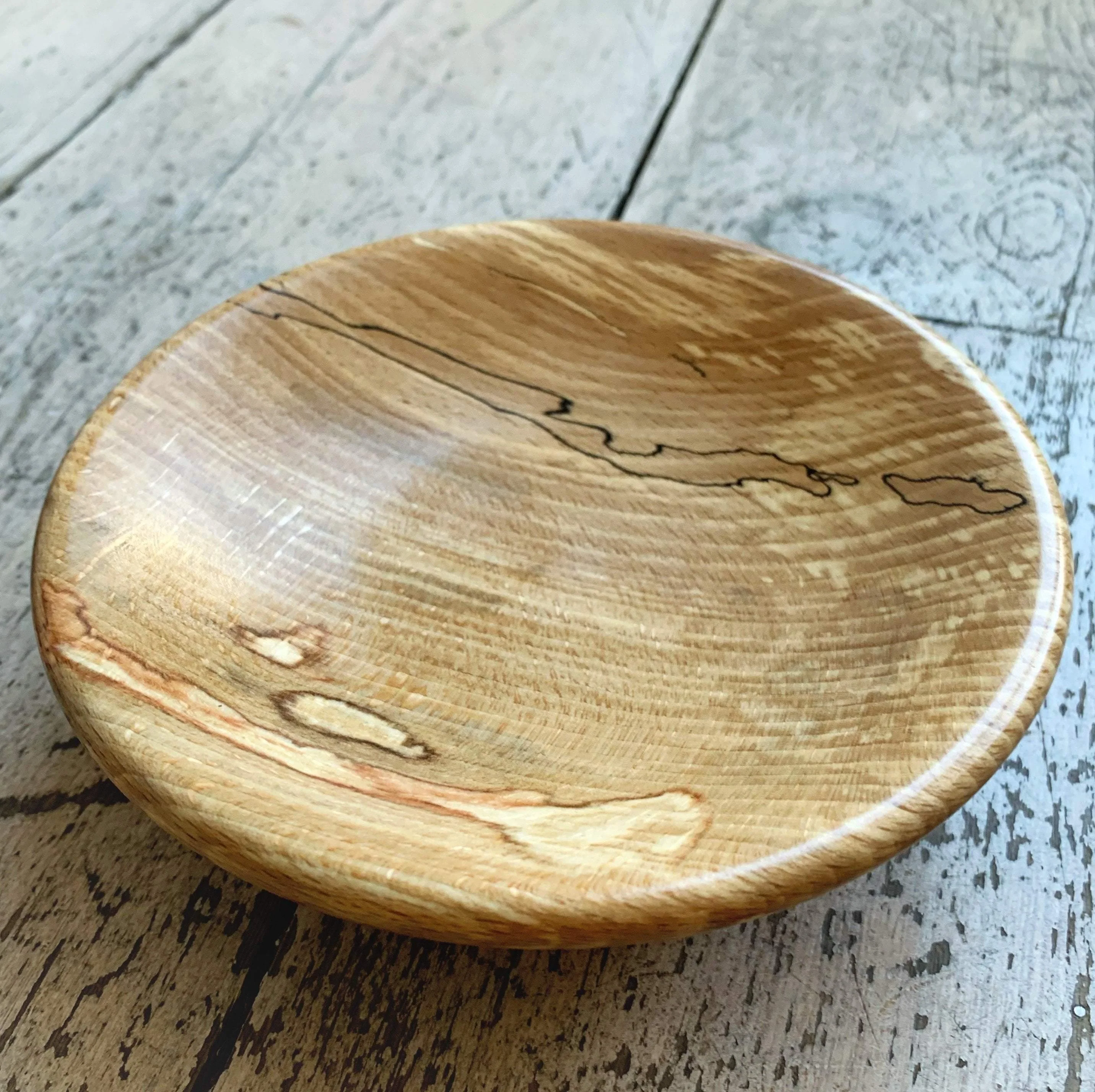 Hand-Turned Wooden Magnetic Bowl - Spalted Beech - Image 4