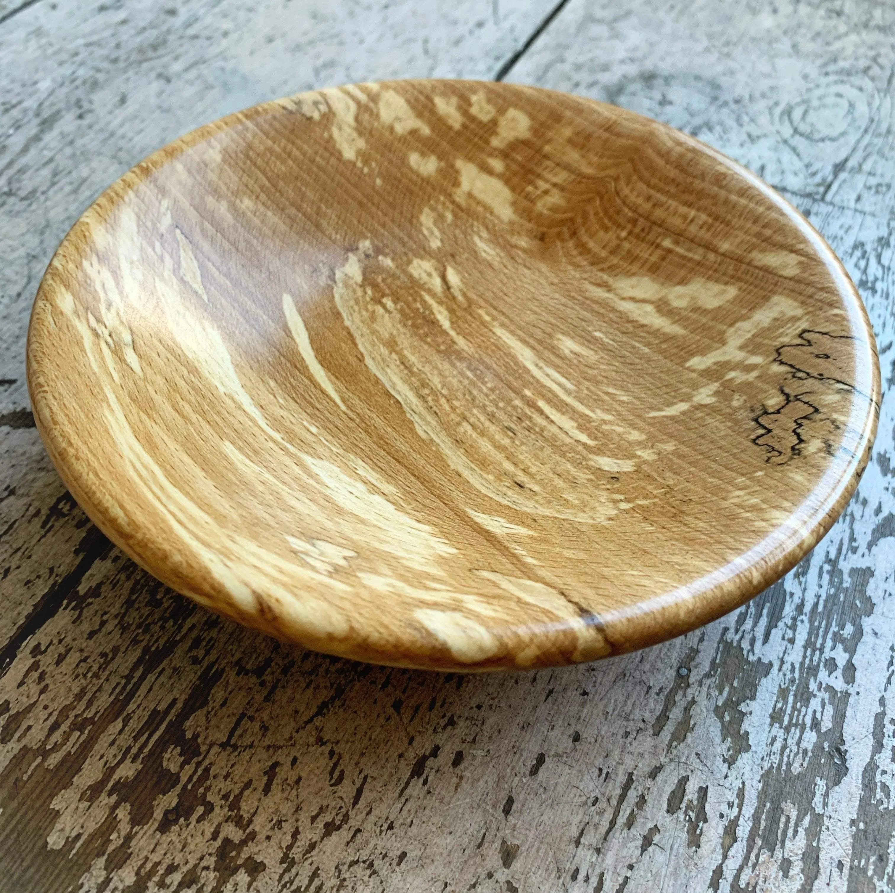 Hand-Turned Wooden Magnetic Bowl - Spalted Beech - Image 5