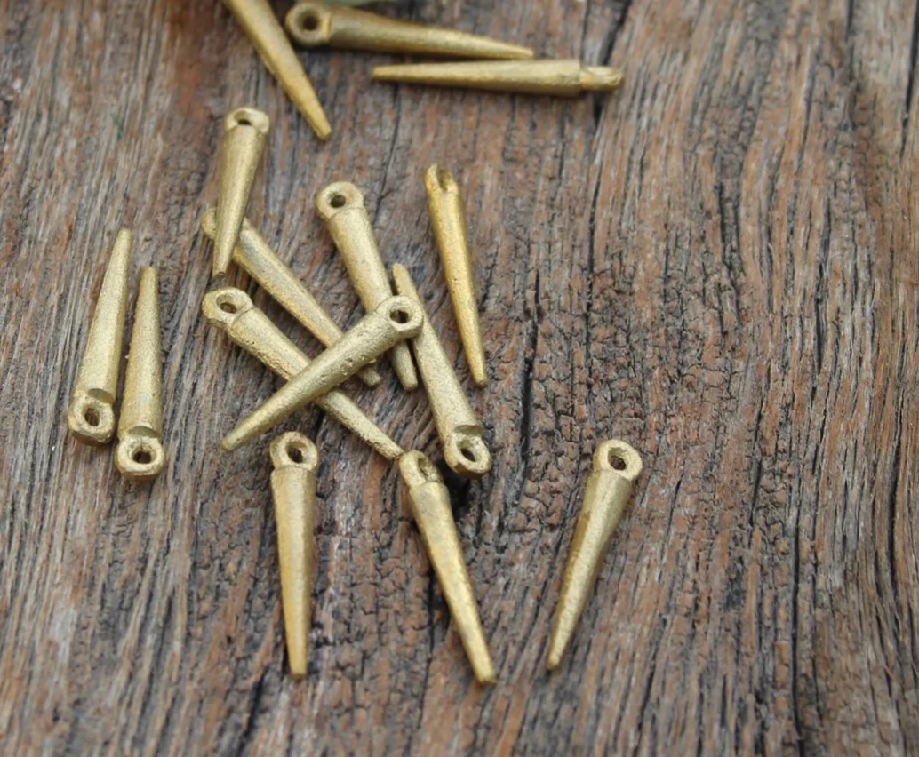 Handmade Tribal Brass Dangles - Spears