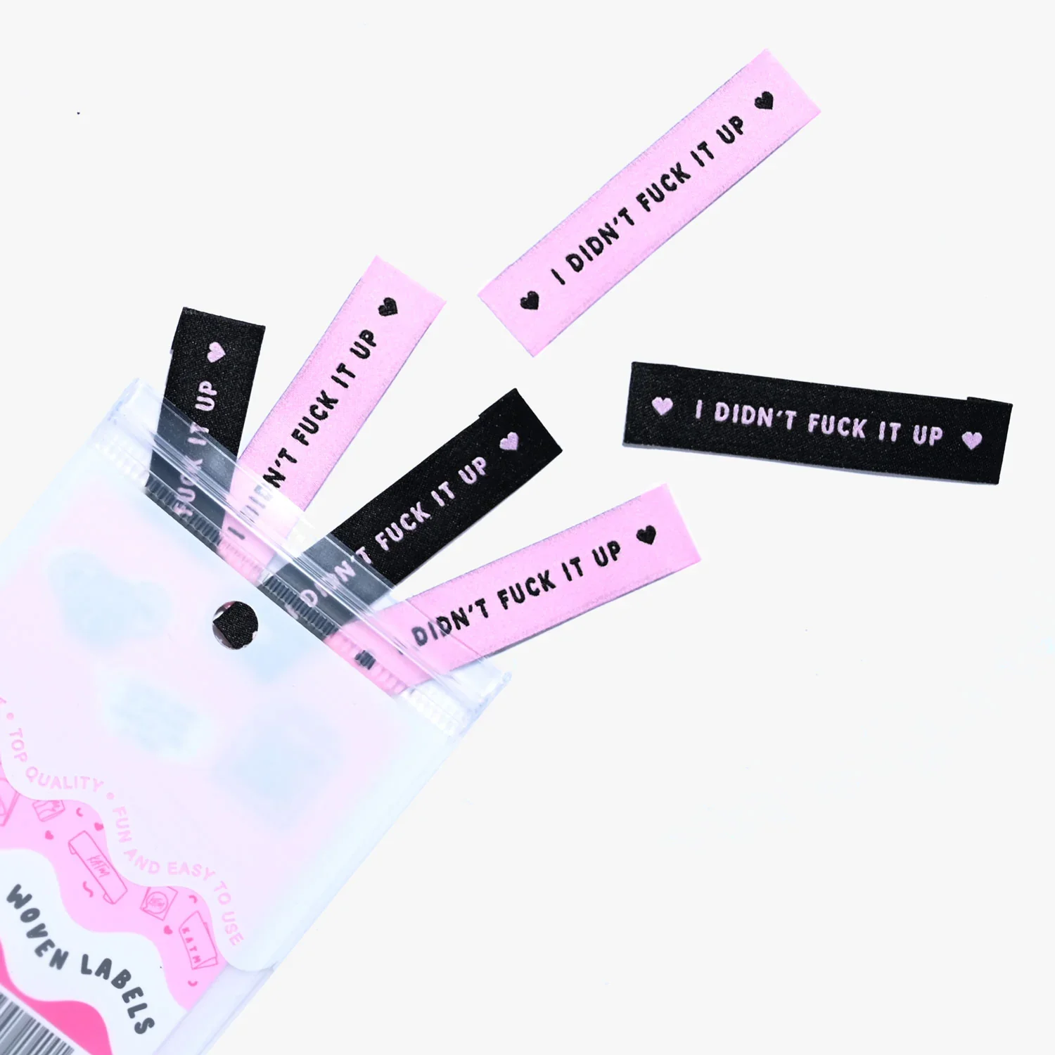 "I Didn't Fuck It Up" Woven Labels 6 Pack - Image 3