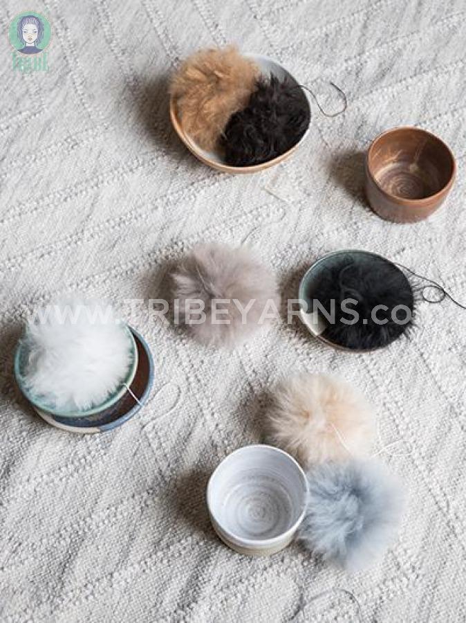 Interchangeable Ethical Alpaca Fur Pom Pom - Image 4