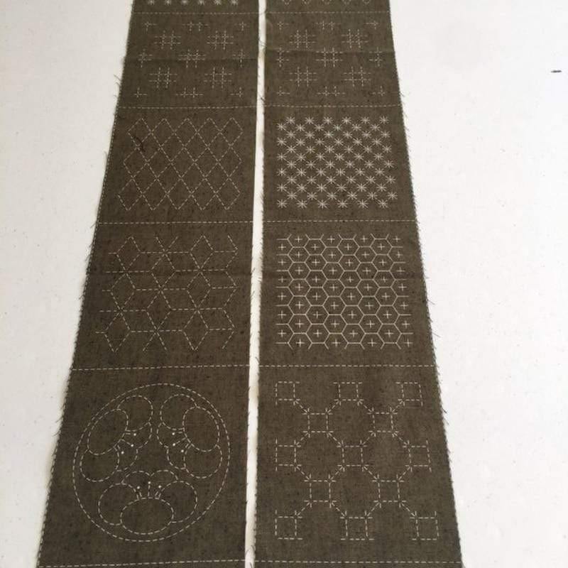 Sashiko Pre-Stencilled Seven Treasures Fabric Panel - Image 3