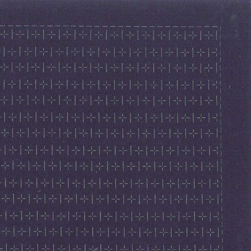 Sashiko Sampler - Hitomezashi Turtle Shell Navy - Image 2